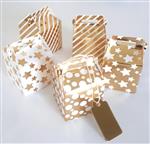 Cajitas rayadas metalizadas dorado 4u
